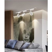 LED 6 Adet 30W  Ray Spot Vitrin Armatürü 2 Metre Raylı Spot Lamba Beyaz Kasa Günışığı Renkli Spot