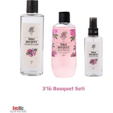 Rebul Bouquet (Buket Çiçeği Kokulu) Edc 250ML Kolonya 500ML Duş Jeli 125ML Edc Kolonya 3'lü Avantaj Set