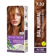 Nevacolor 7.32 Bal Kumral Kalıcı Krem Saç Boyası Seti Amonyaklı Yoğun Renk Etkisi
