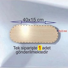 Asude Hediyelik Ahşap Krem 40X15 cm 1 Ad Bambu Tepsi Örgü Plakası Supla Delikli Altlık Tığ Taban Işi Sepet Tabanı