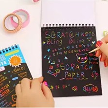 Nasadan Sihirli Kazımalı A5 Siyah Yapraklı Yazdıkça Renklenen Defter