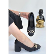 MGN Lucky Siyah Cilt Topuklu Ayakkabı