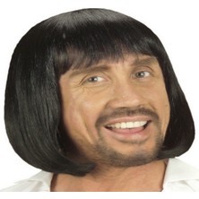 MGN Siyah Renk Erkekler Için Kısa Ortaçağ Peruğu