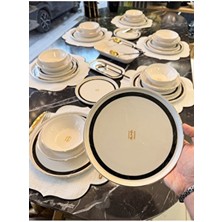 Onedekor 27 Parça Siyah Seramik Pure Nancos Yemek Takımı 6 Kişilik Modern Tasarım