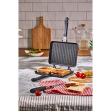 Bermira Home Collection Iç ve Dış Granit Döküm Ocak Üstü El Tost Makinesi