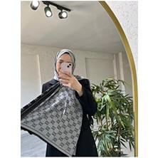 Modechic Collection Ipeksi Jakar Çift Taraflı Siyah-Gri Şal