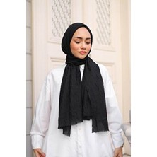 Shalby Tesettür Bambu Crash Şal Siyah