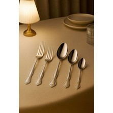 Kitchen Life 30 Parça Paslanmaz Çelik Mahi Devran Çatal Kaşık Takımı – Stainless Steel Şık Sofra Seti