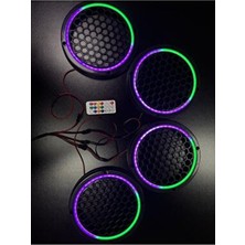 Piksel Neon Ledli 20CM Midrange Hoparlör Kapağı 4ADET Kapak+Modül Soketli Tak Çıkart Kolay Montaj