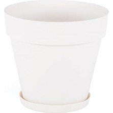 CetKing SO-YS04 Yalı Saksı Tabaklı 6 Lt No 4 Beyaz (15001)