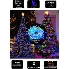 Empressco Renkli LED Işık 8 Fonksiyon 10M 100 Ampül, Yılbaşı Dekorasyonu Için Mükemmel Seçim