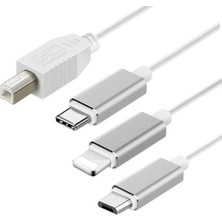 CetKing ADS-501 3ın1 USB B To Micro-Lightning-Type-C Telefon Bilgisayar Tablet Için Piyano Mıdı Org Elektrikli Piyano Konnektörü Çevirici Otg Kablo