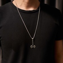 Umut Silver Çift Taraflı Balta Figürlü 925 Ayar Gümüş Kolye Ucu