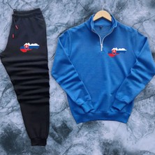 Slovakya Bayrağı Grafik Özel Tasarım Rahat Mevsimlik Dik Yaka Sweatshirt-Eşofman