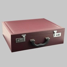 Bordo Deri Desenli 114'LÜ Koleksiyonluk Şifreli Tesbih Çantası