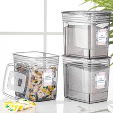 CetKing Home 3 Adet 5,5 Litre Jumbo Saklama Kutusu - Lena Banyo Düzenleyici Etiketli Tablet Deterjan Saklama Kabı