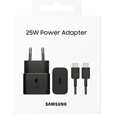 Samsung 25W Süper Hızlı Orijinal Şarj Cihazı ( Adaptör + Kablo ) EP-T2510XBEGEU A06 / A16 / A26 / A07 / A17