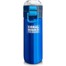 CetKing High Erkek Çocuk 500 ml Okul ve Günlük Paslanmaz Çelik Termos - Lacivert Mavi Çizgili Desenli - Sızdırmaz