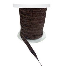 Kadife Kurdele Simli 1 cm Kahverengi 1 Metre