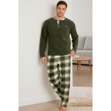 AKASYA Erkek Cepli Kışlık Polar Pijama Takımı 2252P