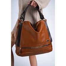 Solo Bag Kadın Taba Yumuşak Deri Omuz Çantası