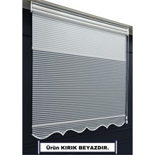 Esdeh Çift Mekanizmalı Jaluzi Görünümlü Tül+Stor Güneşlik Perde – Çiftli Sistem - 2 Perde Tek Ürün!
