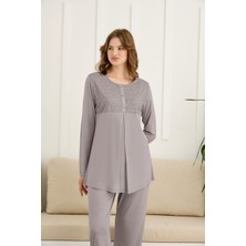 Nightlove Kadın Hamile Uzun Kollu Pijama Takımı