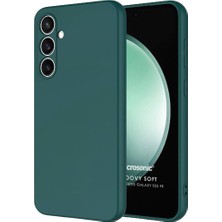CetKing Samsung Galaxy S23 Fe Için Kılıf Groovy Soft Koyu Yeşil [galaxy S23 Fe ile Uyumlu Kılıf - Koyu Yeşil]