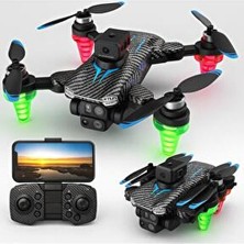C19S Hd Dual 360 Derece Akıllı Kamera Çift Lensli Renkli Işıklı Aerial Dron Engel Aşabilen Karbon