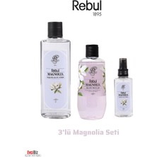 Rebul Magnolia (Manolya Kokulu) Edc 250ML Kolonya 500ML Duş Jeli 125ML Edc Kolonya 3'lü Avantaj Set
