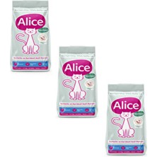 Alice Light & Sterilised Somonlu Karidesli Süper Premium Kedi Maması 3 x 1 kg Balık Tatlı