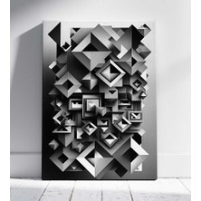 Monokrom Geometrik Yığın Kanvas Tablo Salon Oturma Odası Duvar Resim