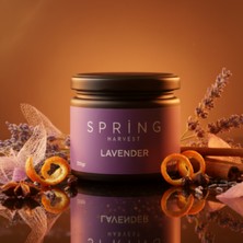 Stworkshop Spring – Özel Tasarım Lavanta Kokulu Mum (250GR)  Doğal Vegan Soya Wax | Ahşap Fitil | Özel Cam Kavanoz