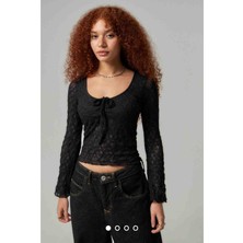 Maxlevel Moda Göğüs Kısmı Astarlı Transparan Dantel Bluz