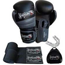 DragonDo Attack 6 Boks Eldiveni Seti Muay Thai ve Kick Boks İçin 8 oz Suni Deri Pakistan Menşeli