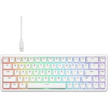 CetKing Ajazz AK680 Max%68 Manyetik Switch, 3000MAH Batarya 8000 Hz KABLOLU-1000 Hz Polling Rate Kablosuz Manyetik Klavye Rgb Arkadan Aydınlatmalı Özelleştirilebilir Tuşlar (AK680 Max - Beyaz)