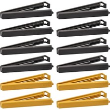 CetKing Bevara Büyük Plastik Kilit Mandalları, 14 cm Uzunluğunda, Gri ve Sarı, 12 Klipsli Set