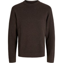 Jack & Jones Jprblamılano Stıtch Knıt Crew Neck Kazak Kahverengi 12259666-DE