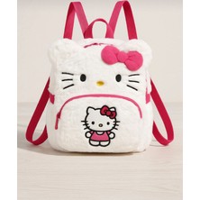 Facnspt Hello Kitty Pelüş Sırt Çantası – Beyaz (Çocuk / Kadın, Yumuşak Peluş Kumaş