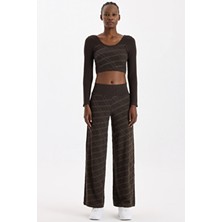 Comeup Kadın Ekose Pantolon Nefes Alan Poliamid Kumaşla Sportswear Kullanımı İçin Rahat Kalıp