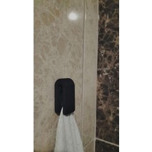 My Çiçekçim 2 Li 3D Baskı Siyah Havlu Askısı – Duvara Monte Dayanıklı Modern Banyo Havluluk