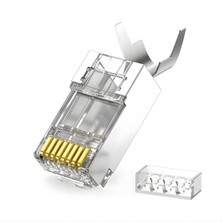 Mn6 M118XF Cat 7 Jack/40 ADET-30GBPS’YE Kadar Hız-Geniş Iç Yapı, Kalın Kablolarla Uyumlu-Nikel Kaplı-Cat7 CAT6A Soket