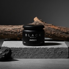 Stworkshop Black Series – Black Marble Amber Kokulu Mum (250GR)  Doğal Vegan Soya Wax | Ahşap Fitil | Özel Siyah Mermer Desenli Cam Kavanoz
