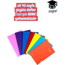 A5 40 Sayfa Çizgisiz Defter Karışık Renk Yollanmaktadır