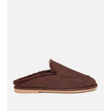 Hotiç 01TEH315350A480 KADIN Süet Deri Kahverengi Içi Kürklü Düz Günlük Terlik