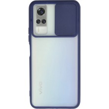 Eco Port Vivo Y53S Kılıf Palm Buzlu Kamera Sürgülü Silikon - Lacivert