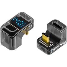 CetKing U Şekil Type C To Type C 140W 40GBPS Çevirici Otg Dijital Göstergeli Otguc