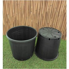 CetKing Üretim Saksısı 5 Adet 11,5 Lt 24X24 cm Plastik Saksı Siyah Üretim Saksı Bitki Saksısı