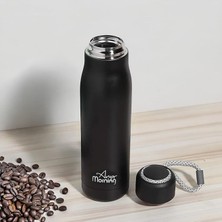 CetKing Morning 600 ml Paslanmaz Çelik Termos, Çift Katmanlı, Sızdırmaz Kapaklı, Siyah BA21547
