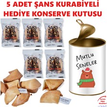 E-Hediyeci Mutlu Seneler Yılbaşı Hediyesi, Yeni Yıl Motivasyon Mesajlı Hediye Kutusu - 5 Adet Şans Kurabiyesi Hediye Kutusu